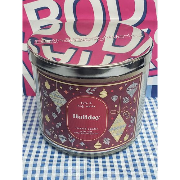 BBW Holiday Large 3 Wick Candle Holiday Home Fragrance Decor - Picture 1 of 2